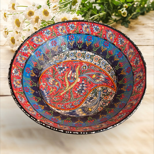 30 cm Hand Painted Ceramic Bowl Turkish Pottery